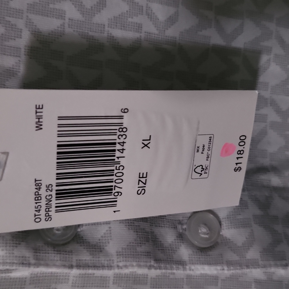 Michael Kors Subtle Pattern White Polo Shirt NWT - image 2